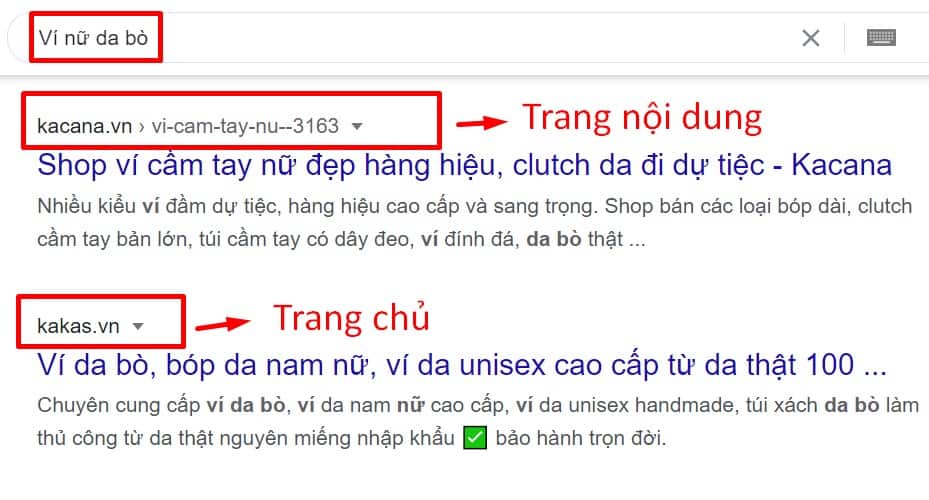 kết quả tìm kiếm Google