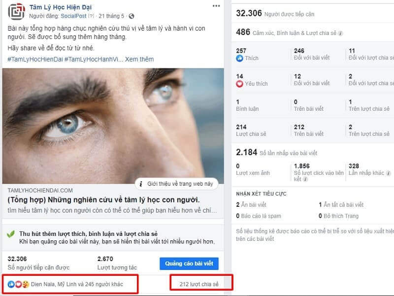 Lượng tương tác tốt trong post viral