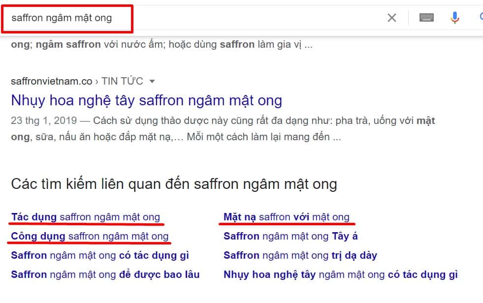 Các LSI nằm cuối trang kết quả