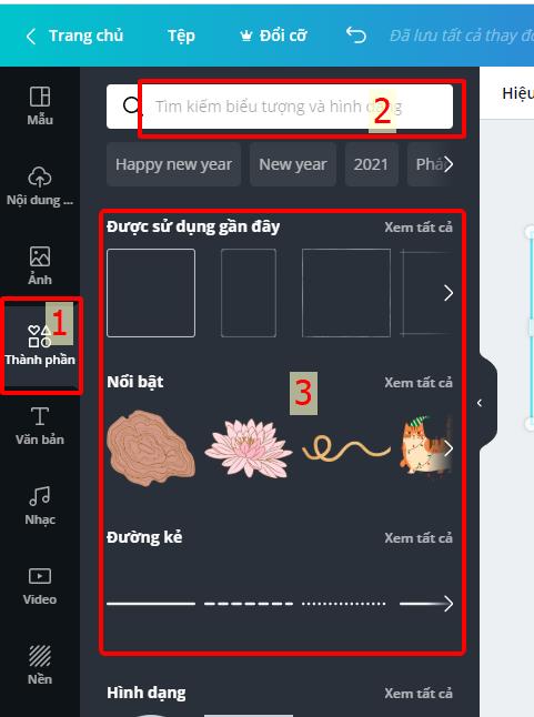 thêm các họa tiết trang trí