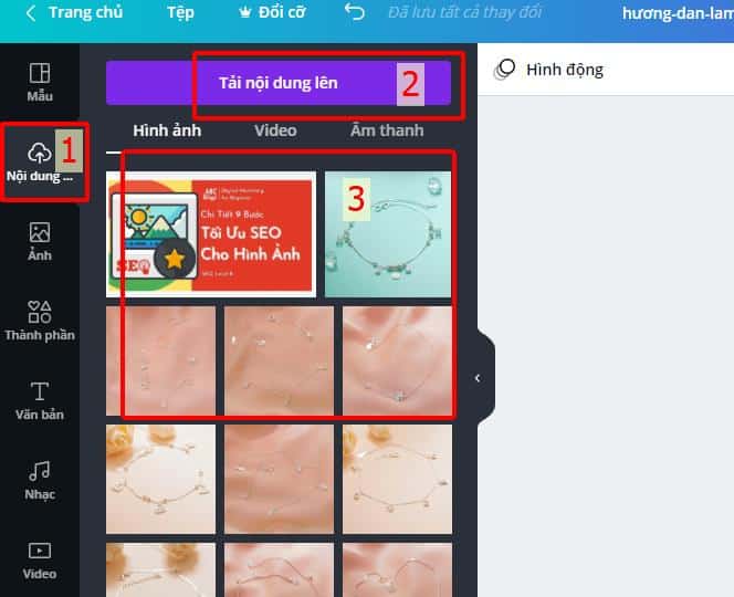 Các tải ảnh lên kho hình