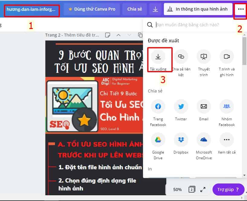 hướng dẫn tải ảnh xuống đúng chuẩn