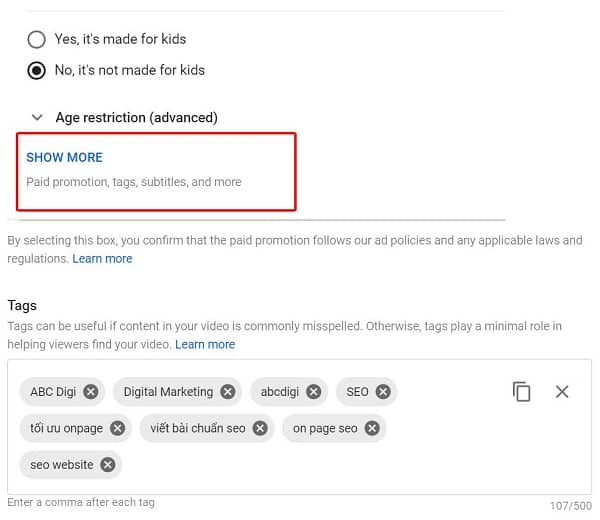 tối ưu seo thẻ tag cho video youtube