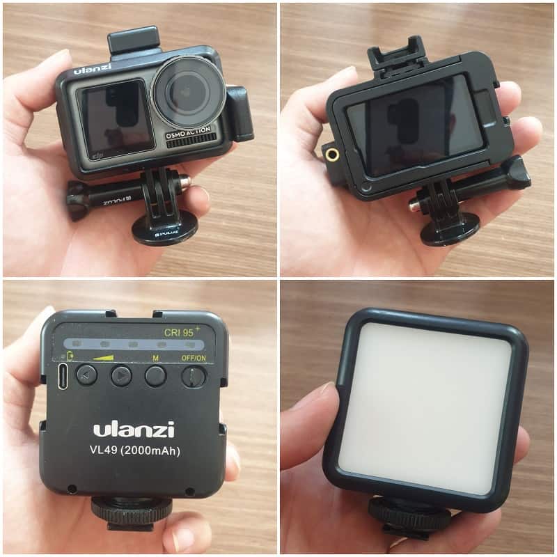 Camera hành động osmo action và đèn led