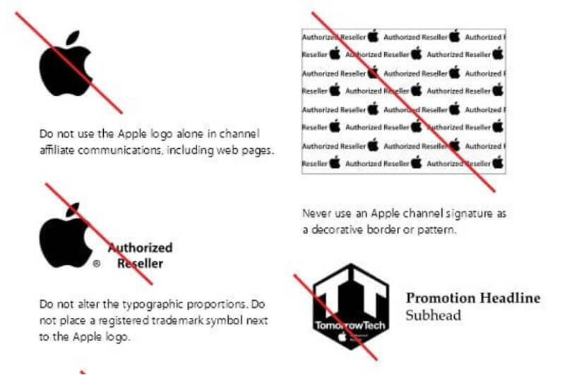 Những điều không nên khi dùng logo của Apple