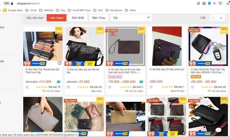 trang danh mục sản phẩm