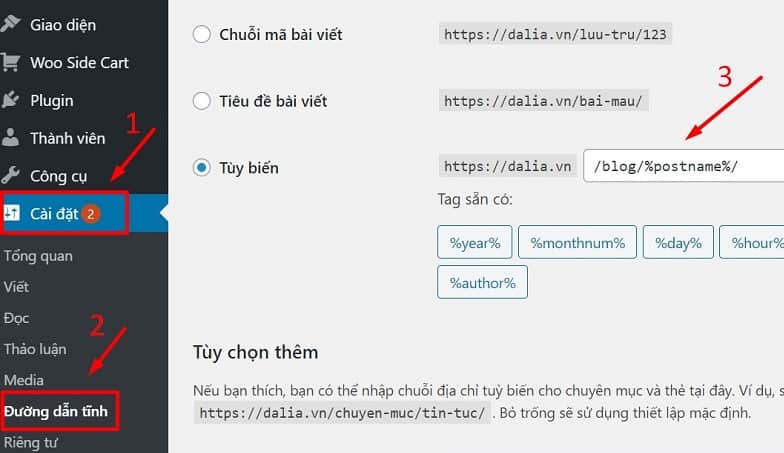 Hình ảnh Permanent Link là gì? Cách cài đặt chuẩn SEO cho website 15 cài đặt đường dẫn tĩnh cho bài post wordpress