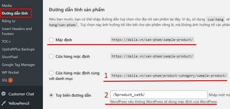Hình ảnh Permanent Link là gì? Cách cài đặt chuẩn SEO cho website 14 cài đặt đường dẫn tĩnh cho các trang sản phẩm