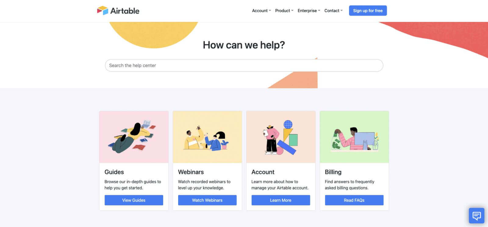 Trang FAQ của Airtable