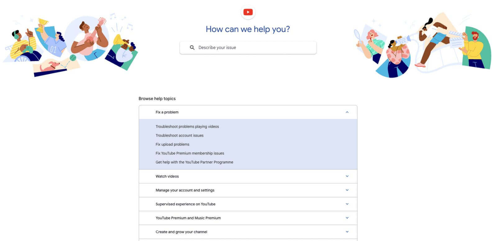 Trang câu hỏi thường gặp (FAQ) của YouTube 