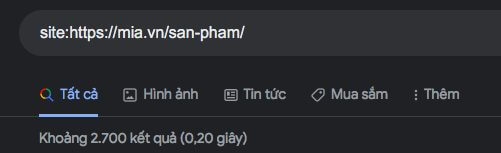 Lượng nội dung về sản phẩm hiện trên Google