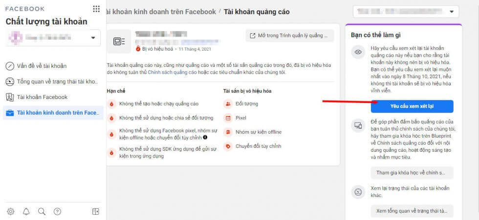 Hình ảnh 4 Cách Kháng & Nguyên Nhân Tài Khoản Facebook Ads Bị Phạt Gắn Cờ (Vô Hiệu Hóa) 21 Tìm và chọn tùy chọn "Kháng cáo quyết định" hoặc "Yêu cầu xem xét"