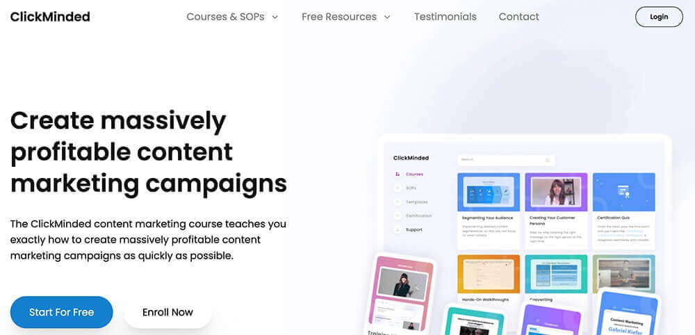 Hình ảnh Top 12 Khóa Học Content Marketing Miễn Phí Và Có Phí 28 ClickMinded content marketing course