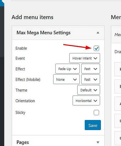 Enable Max Mega Menu