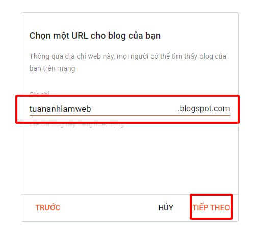 chon mot URL
