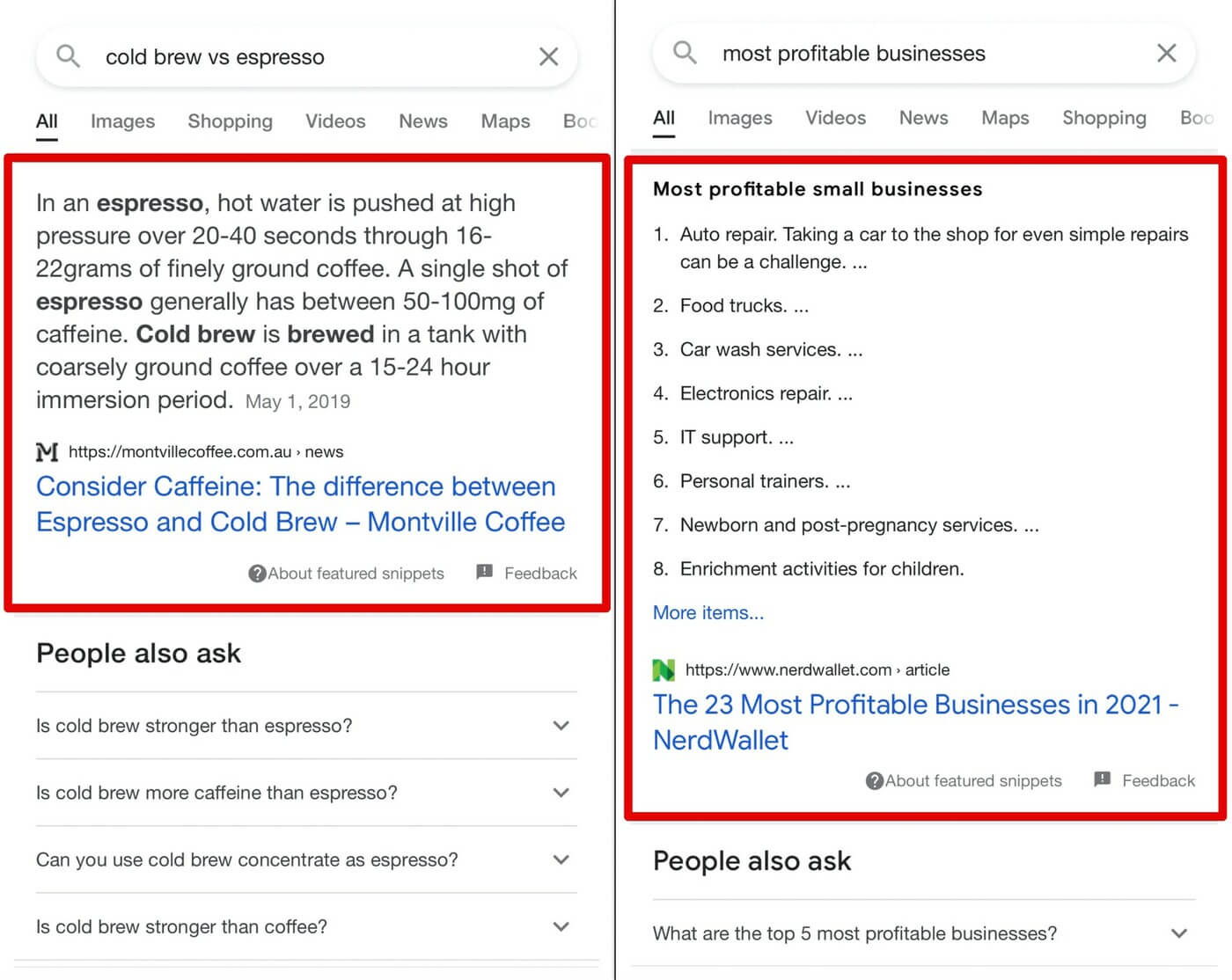 7 Loai Featured Snippets doan trich noi bat giup website noi bat tren Google 5