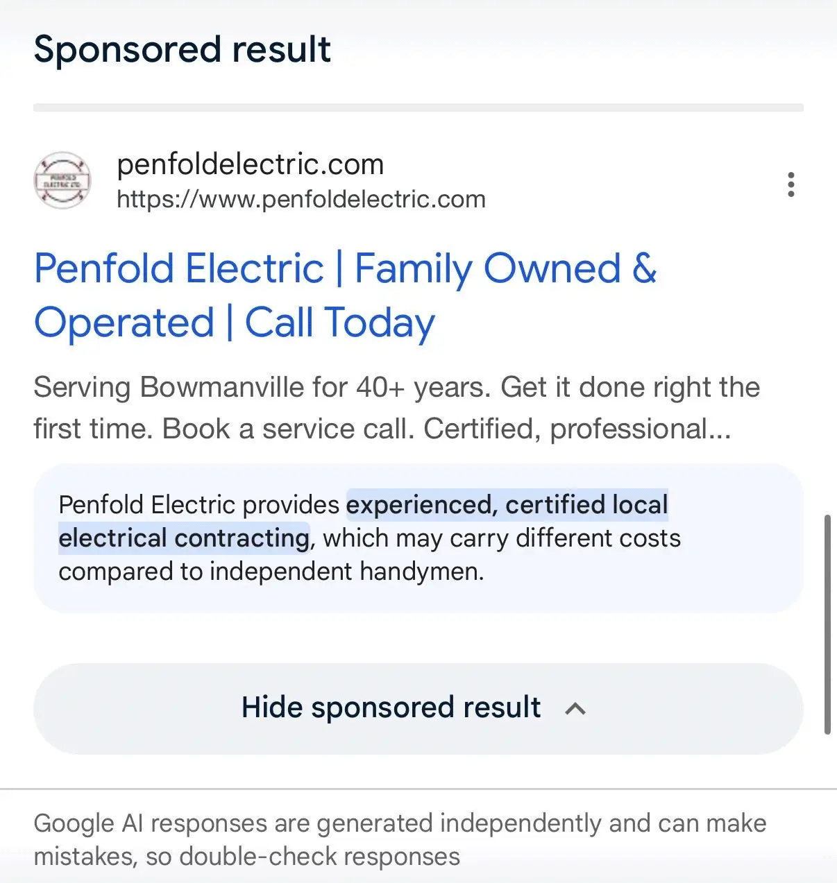 google thu nghiem tom tat ai trong search ads
