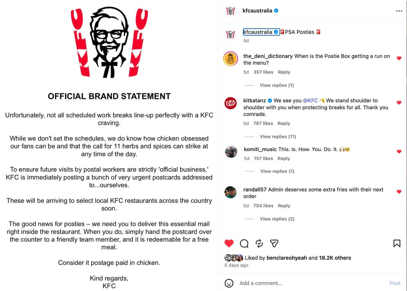 kfc ig