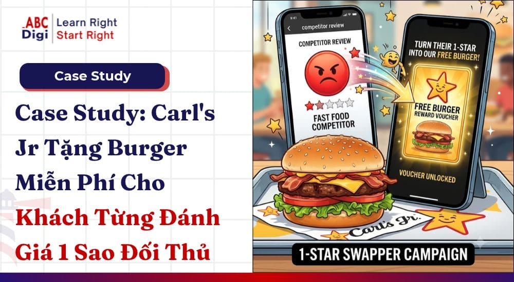 Case Study: Carl’s Jr Tặng Burger Miễn Phí Cho Khách Hàng Từng Chê Đối Thủ 1 Sao Case Study: Carl's Jr Tặng Burger Miễn Phí Cho Khách Hàng Từng Chê Đối Thủ 1 Sao